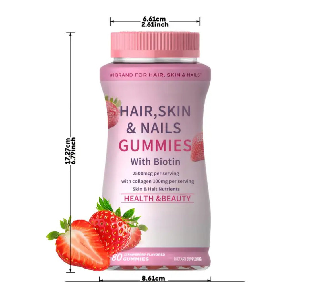 🎀
Gummies Cheveux, Peau & Ongles – Biotine & Collagène – Edelyna Beauty