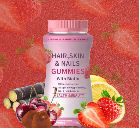 🎀
Gummies Cheveux, Peau & Ongles – Biotine & Collagène – Edelyna Beauty
