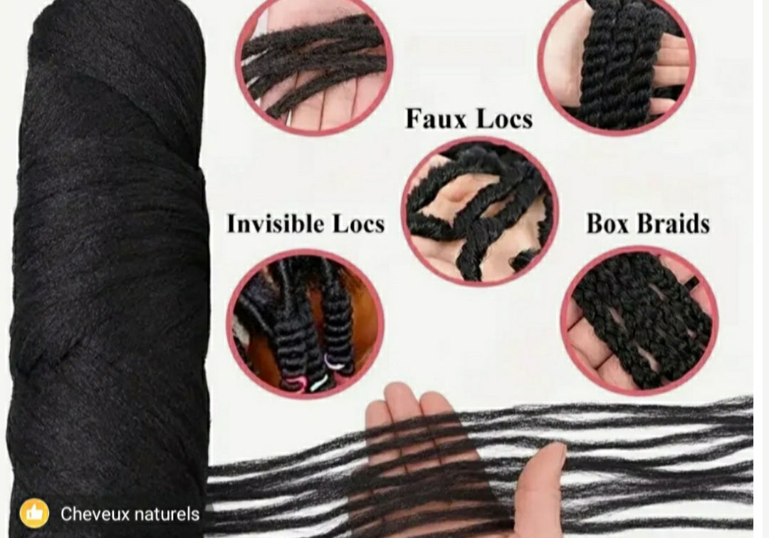 Fil de Laine Acrylique pour Coiffure – Tresses, Twists & Styles Créatifs 4 PCS